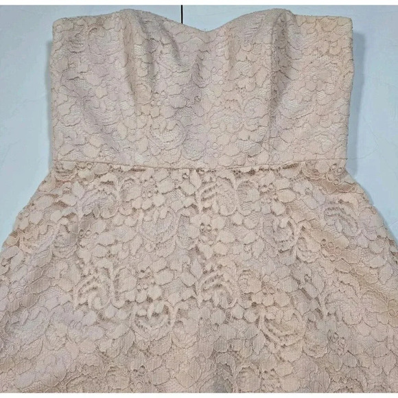 David's Bridal Pink Dress Strapless Short Lace  Womens Size 10 - Picture 13 of 13